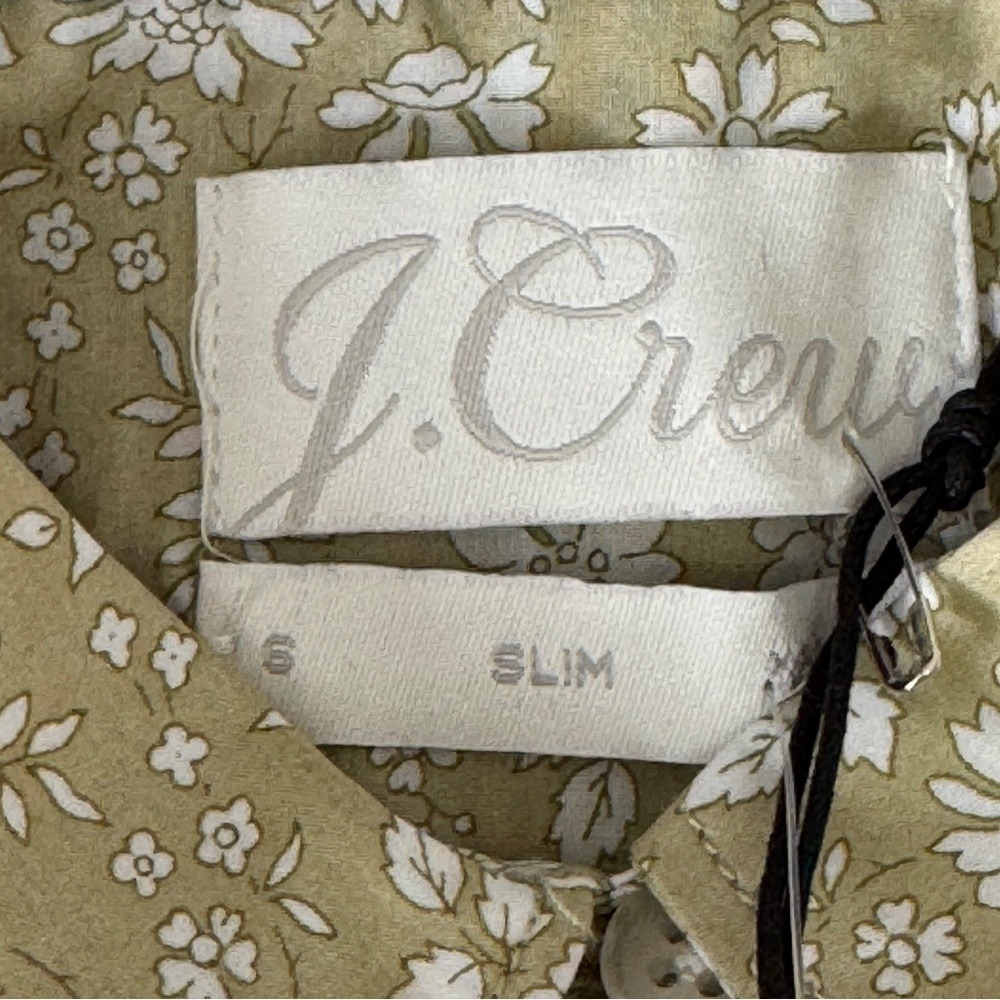 J Crew New Size 6/S Slim Liberty Capel Floral Fabric Button Up Shirt Green White - Picture 4 of 7